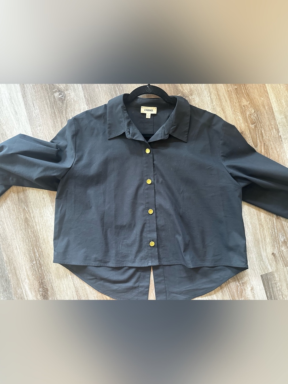 L’AGENCE Cosette Shirt with Gold Buttons - Picture 10 of 16